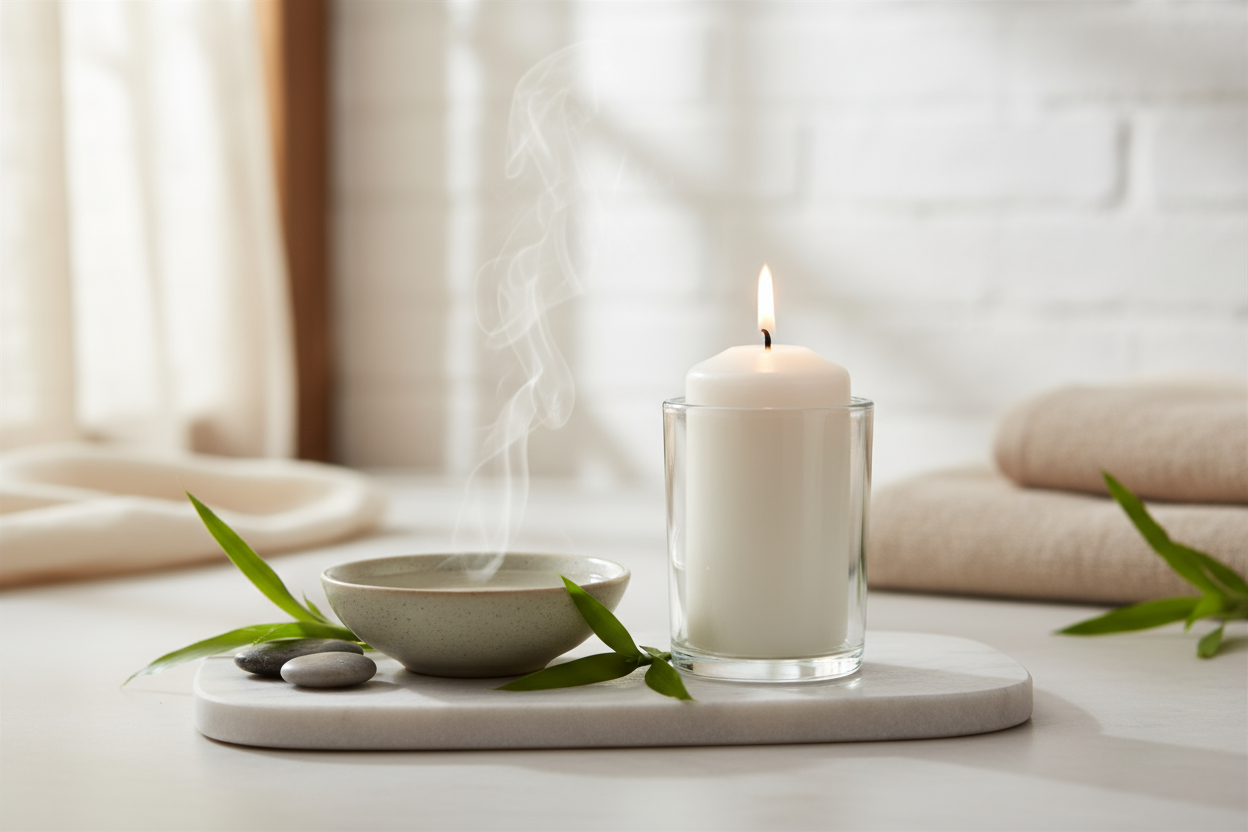 spa like simple candle serene wellness